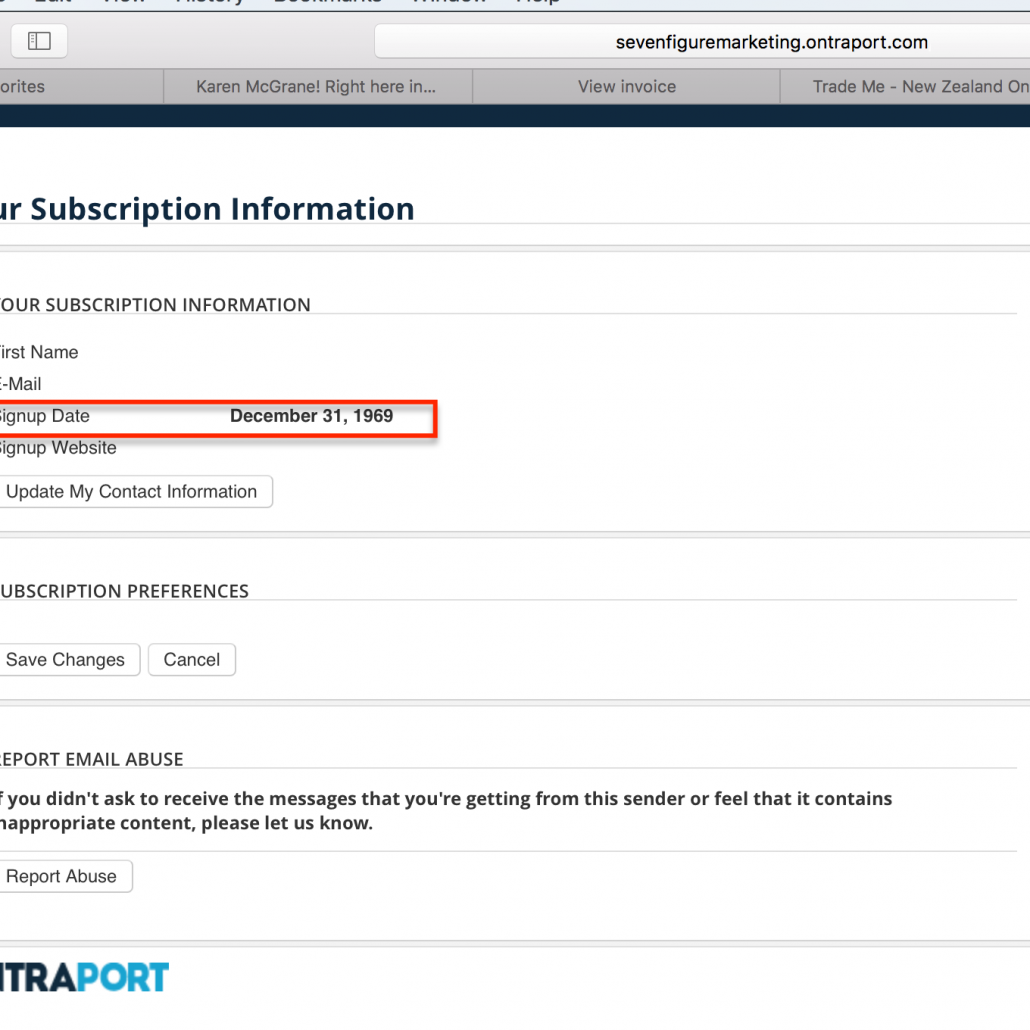 Ontraport unsubscribe form #fail