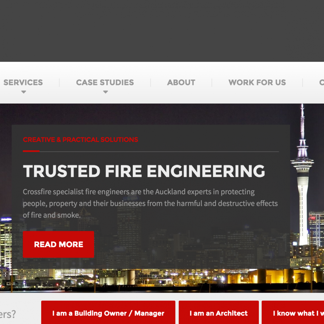 Crossfire Fire Engineers, Auckland, new website copy