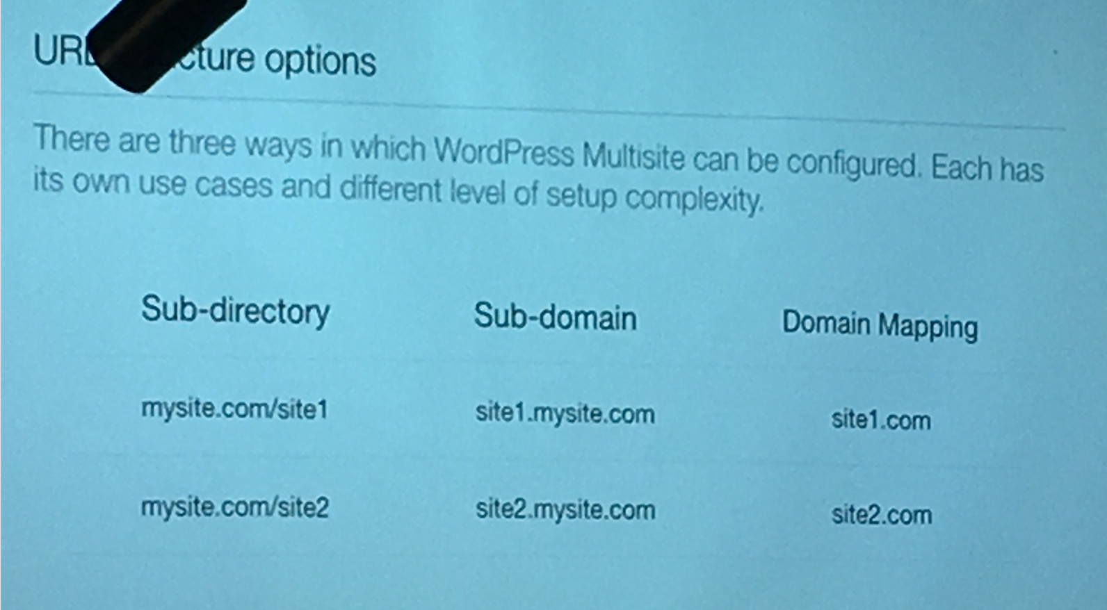 Wordpress multisite URL structure options