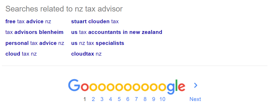 LSI keywords for NZ Tax Advisor