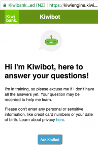 Kiwibank Bot does not answer questions