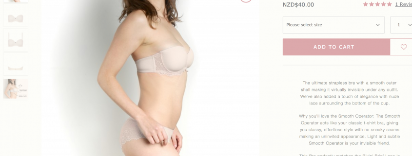 rose thorne, buy bras online, Sue Dunmore, Rose and Thorne lingerie, good value strapless bra