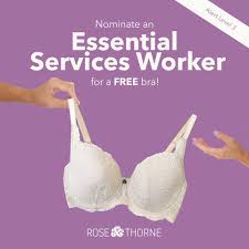 Rose and thorne, bra donation, essential workers, Covid19, Lockdown marketing, 