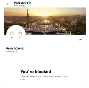 Paris 2024 blocked tweet