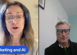 Rebecca Caroe and Sam Irvine, two people on screen discussing AI